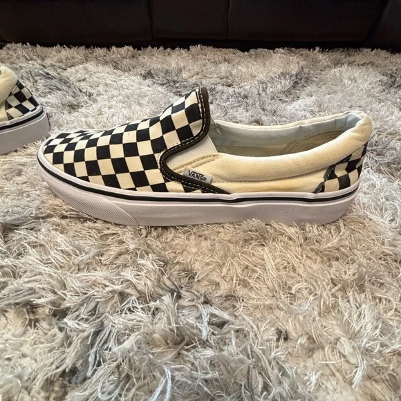 Vans Black and Cream Checkerboard Slip-Ons - Picture 3 of 7